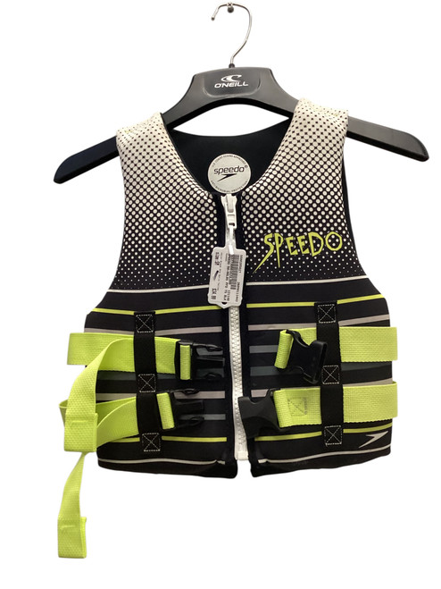 Vist Large View of Product Image Which is Used Speedo Youth PFD Black And Optic Yellow SM