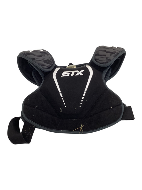 Vist Large View of Product Image Which is Used STX CHEST PROTECTOR Lacrosse Shoulder Pads Black MD