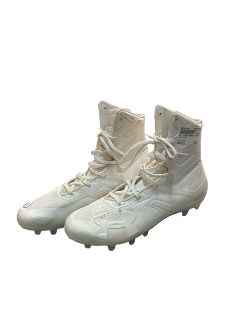 Vist Large View of Product Image Which is Used Under Armour Adult FB Cleats White Senior 11
