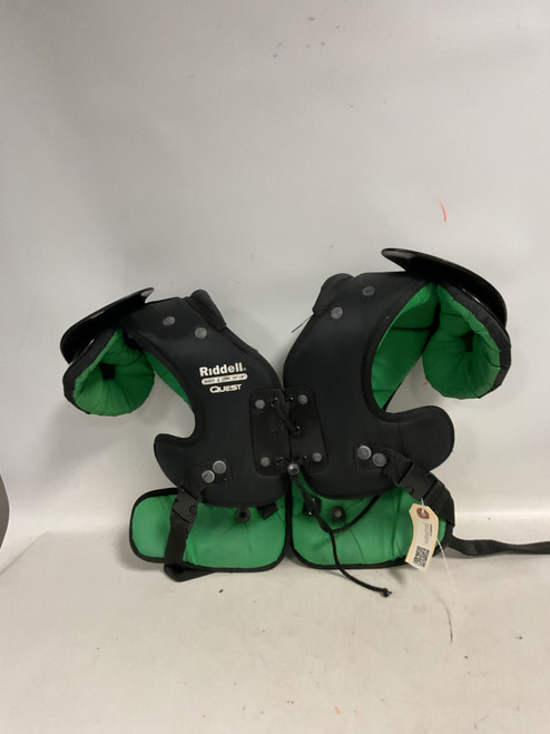 Vist Large View of Product Image Which is Used Riddell QUEST FB Shoulder Pads Black LG