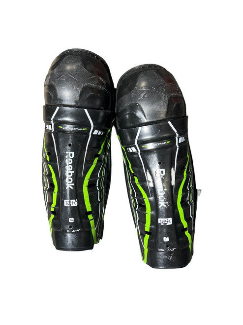 Vist Large View of Product Image Which is Used Reebok 12K Junior Shin Guards Black 13"
