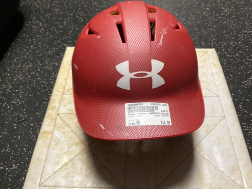 Vist Large View of Product Image Which is Used Under Armour CHARGED Batting Helmet No Mask Red MD