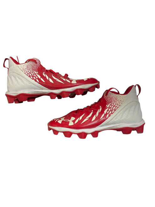 Vist Large View of Product Image Which is Used Under Armour Adult FB Cleats Red Senior 6.5
