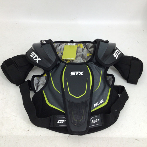 Vist Large View of Product Image Which is Used STX STALLION 200 YOUTH LG SHOULDER PADS Lacrosse Shoulder Pads Black LG