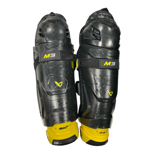 Vist Large View of Product Image Which is Used Bauer M3 Junior Shin Guards Black 12"
