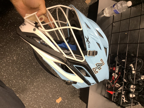 Vist Large View of Product Image Which is Used Cascade XRS Lacrosse Helmet Royal Blue One Size