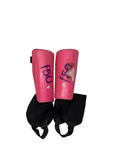 Vist Large View of Product Image Which is Used Adidas F50 SHIN GUARDS YOUTH Soccer Shin Guards Junior Pink LG