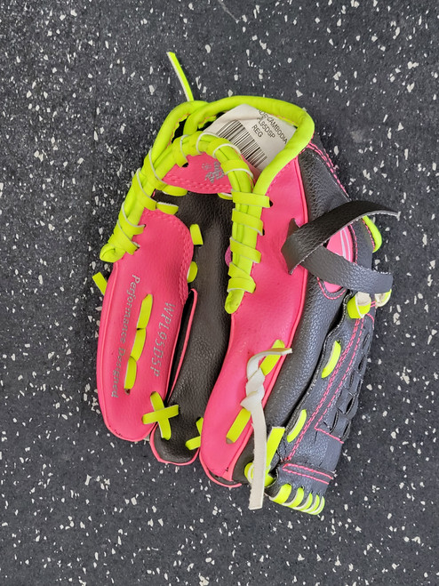 Vist Large View of Product Image Which is Used Rawlings PLAYER SERIES WPL95DSP BB/SB Glove T-ball Pink 10"