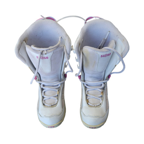 Vist Large View of Product Image Which is Used 5150 BRIGADE GIRLS SNOWBOARD BOOTS SZ 4 Girls Snowboard Boots White And Neon Pink Junior 04