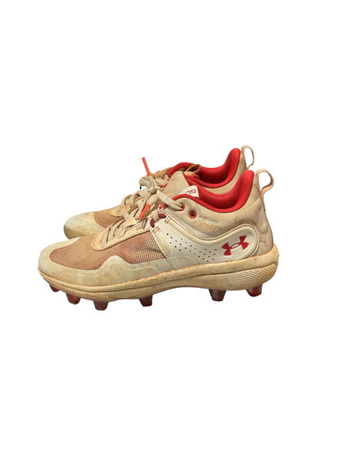 Vist Large View of Product Image Which is Used Under Armour CHARGED BB/SB Cleats Red Senior 6.5