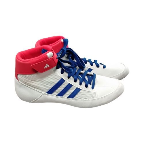 Vist Large View of Product Image Which is Used Adidas Wrestling Shoes White Youth 06.5