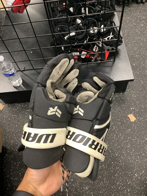 Vist Large View of Product Image Which is Used Warrior RABIL Lacrosse Gloves Junior Black 10"