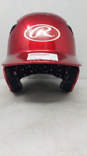 Vist Large View of Product Image Which is Used Rawlings HELMET Batting Helmet No Mask Red Fits all