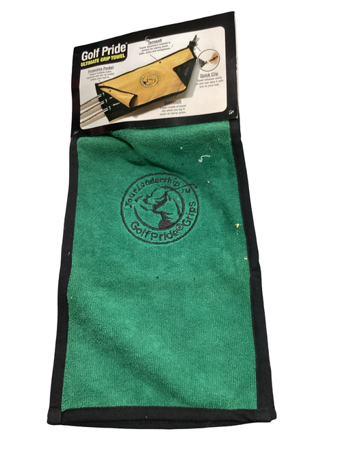 Vist Large View of Product Image Which is Used Golf Pride ULTIMATE GRIP TOWEL Golf Accessory Green