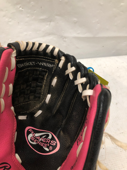 Vist Large View of Product Image Which is Used Rawlings PLAYER SERIES BB/SB Glove RH Throw Black 9"