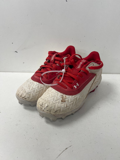 Vist Large View of Product Image Which is Used Under Armour LEADOFF LOW BB/SB Cleats Red Junior 02