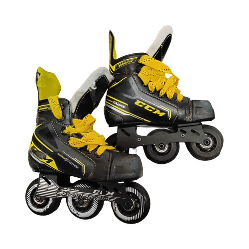 Vist Large View of Product Image Which is Used CCM SUPER TACKS 9350 R Child Aggressive Skates Black Youth 11.0