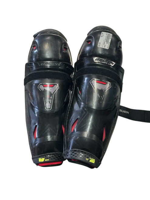Vist Large View of Product Image Which is Used Bauer BAUER 13IN Intermediate Shin Guards Black 13"