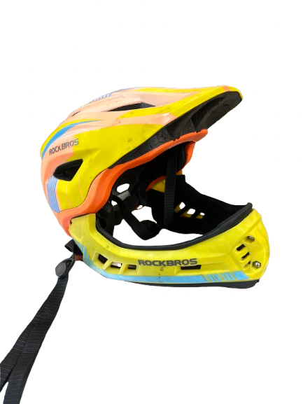 Vist Large View of Product Image Which is Used ROCK BROS HALF/FULL HELMET Bike Helmet Yellow MD