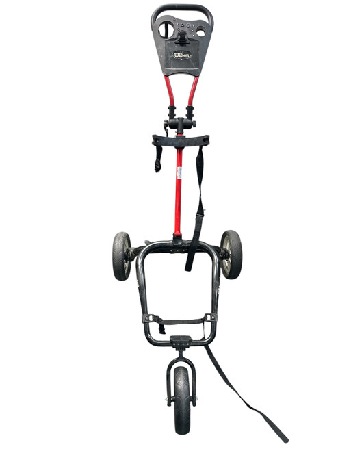 Vist Large View of Product Image Which is Used Wilson TRIO Golf Cart Black And Red 3 Wheel