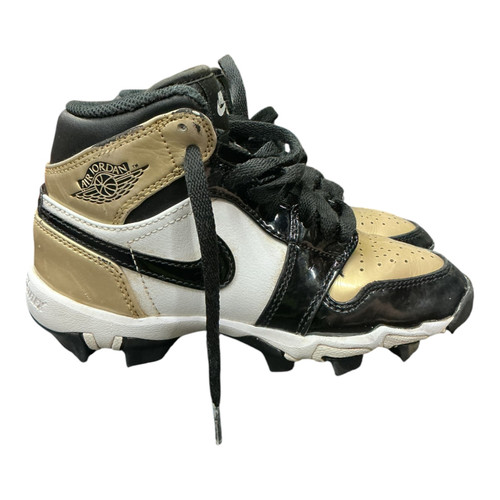 Vist Large View of Product Image Which is Used Jordan 1 MID BB/SB Cleats Black And Tan Youth 13.0