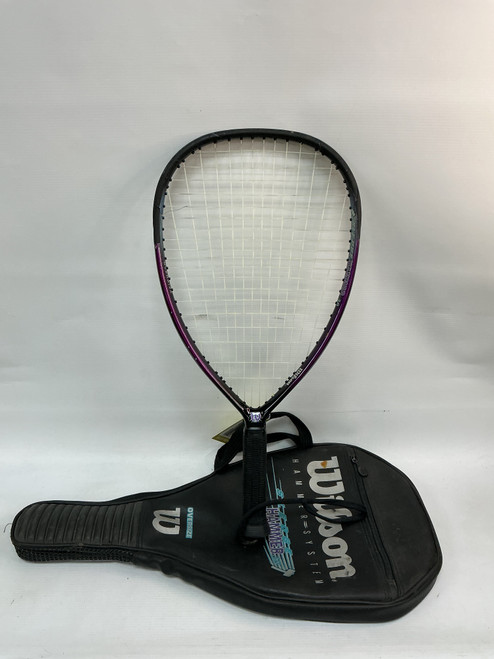 Vist Large View of Product Image Which is Used Wilson HAMMER Adult Tennis Racquet Purple 3 3/8"