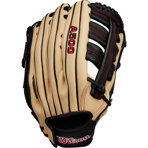 Vist Large View of Product Image Which is New Wilson A500 BB/SB Glove RH Throw 12 1/2"