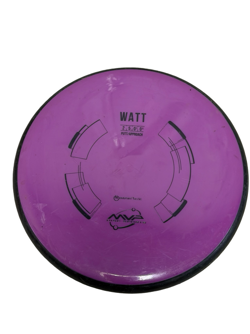 Vist Large View of Product Image Which is Used MVP WATT Neutron Plastic Disc Golf Putter Purple 173g