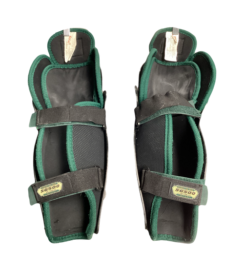 Vist Large View of Product Image Which is Used Bauer IMPACT Senior Shin Guards Black 14"