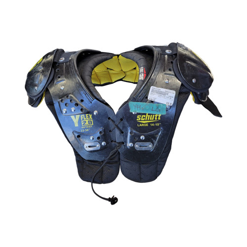 Vist Large View of Product Image Which is Used Schutt Y FLEX 2.0 YTH SP FB Shoulder Pads Black LG
