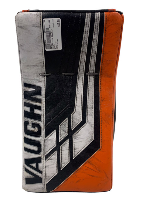 Vist Large View of Product Image Which is Used Vaughn VE8 Senior Goalie Blocker Orange/Black/White