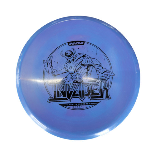Vist Large View of Product Image Which is Used Innova STAR INVADER Disc Golf Putter Royal Blue