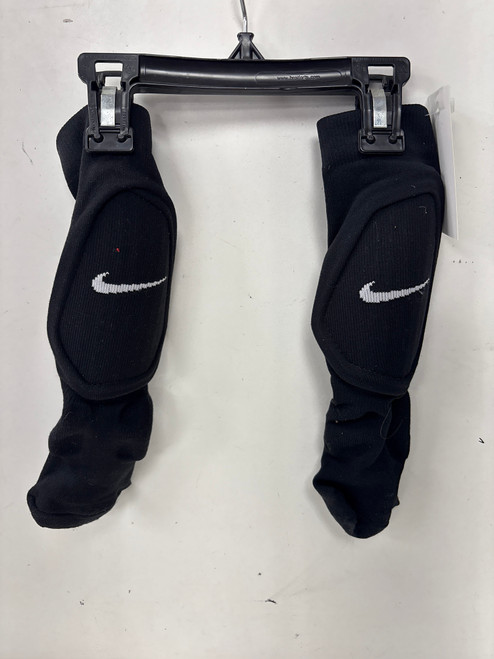 Vist Large View of Product Image Which is Used Nike SOCK FIT Soccer Shin Guards Youth Black S/M