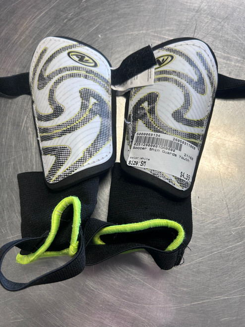 Vist Large View of Product Image Which is Used Soccer Shin Guards Youth White SM