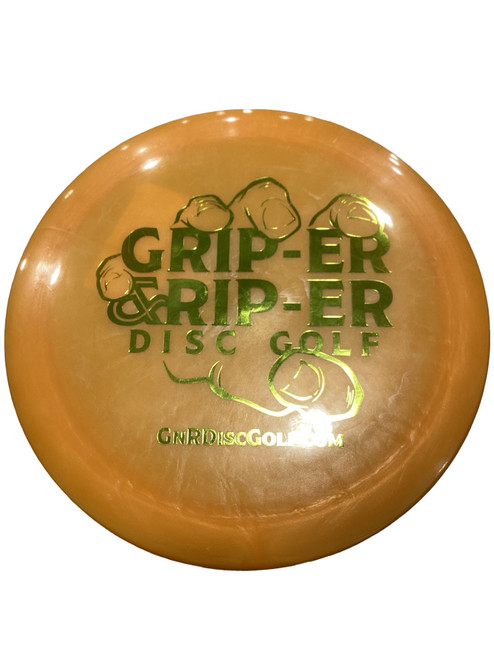 Vist Large View of Product Image Which is Used GNRDISC GOLF GRIP-ER RIP-ER Disc Golf Driver Orange