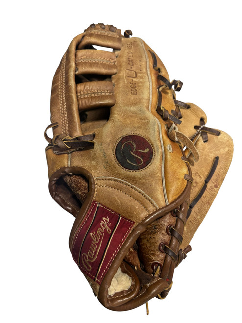 Vist Large View of Product Image Which is Used Rawlings RSG7 RH Throw Fastpitch Gloves Brown 14"