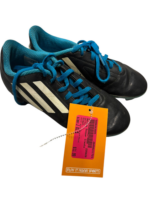 Vist Large View of Product Image Which is Used Adidas Soccer Cleats White/Black/Royal Junior 02.5
