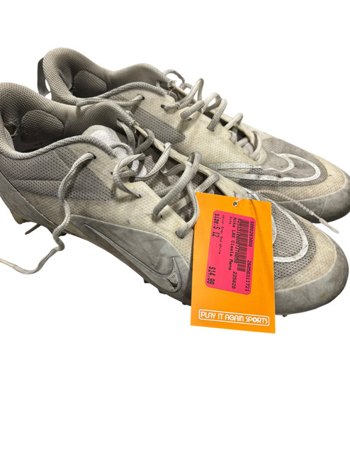 Vist Large View of Product Image Which is Used Nike LAX Cleats Mens Grey And White Senior 12