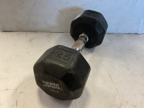 Vist Large View of Product Image Which is Used 25 LB POWER SYSTEMS Rubber Hex Dumbbell 25 lb