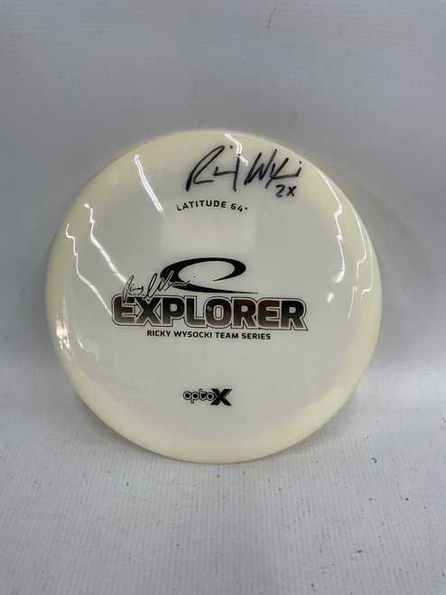 Vist Large View of Product Image Which is Used Latitude 64 EXPLORER Disc Golf Driver White