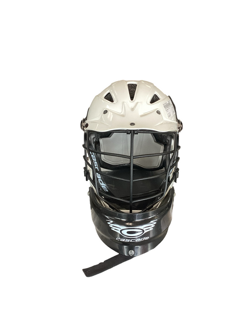 Vist Large View of Product Image Which is Used Cascade CPV Lacrosse Helmet White M/L