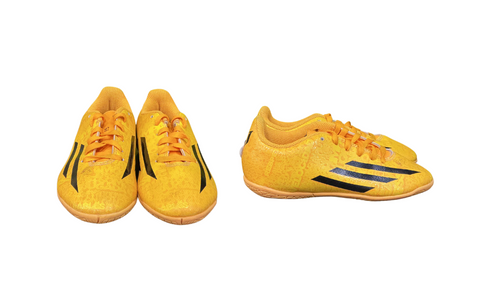 Vist Large View of Product Image Which is Used Adidas F5 Soccer Indoor Shoes Yellow Youth 11.0