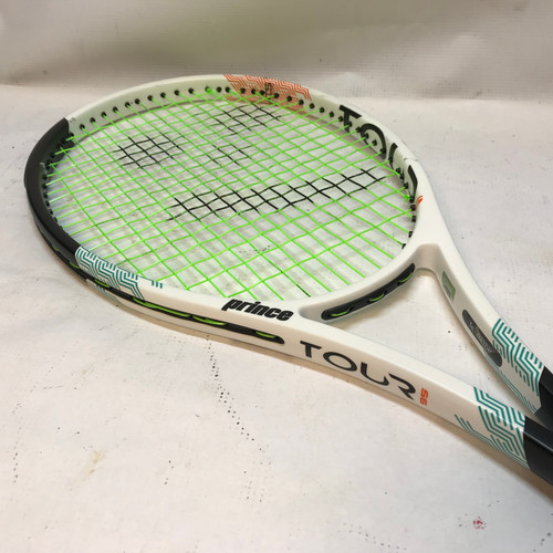 Vist Large View of Product Image Which is Used Prince TOUR 95 Adult Tennis Racquet White 4 1/4"