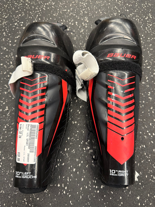 Vist Large View of Product Image Which is Used Bauer LIL SPORT Youth Shin Guards Black 10"