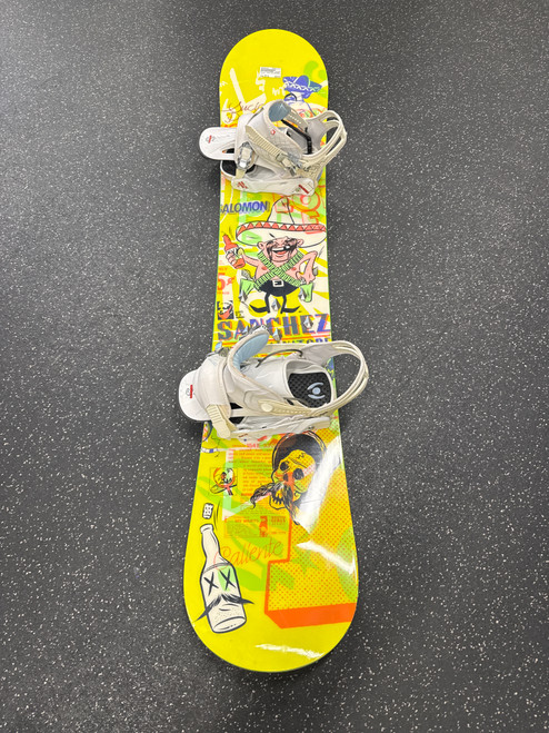 Vist Large View of Product Image Which is Used Salomon SALVATORE SANCHEZ Mens Board/Bindings Yellow 154 cm