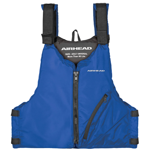 Vist Large View of Product Image Which is New Airhead Base Paddle Life Jacket Vest Blue- Universal Size