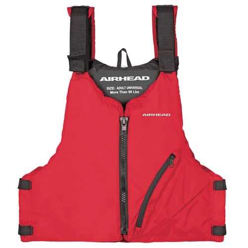 Vist Large View of Product Image Which is New Airhead Base Paddle Life Jacket Vest Red- Youth Size