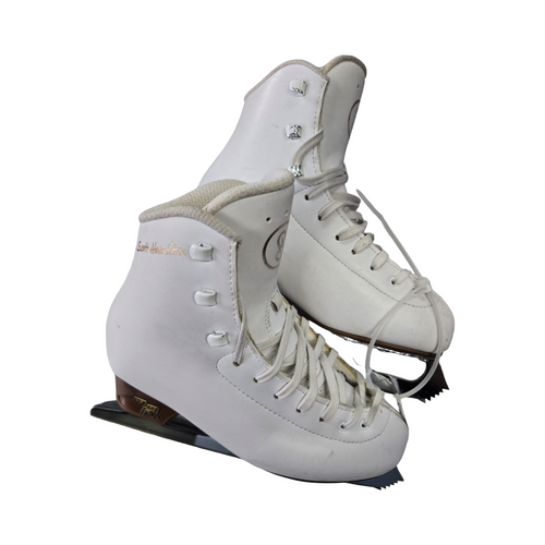 Vist Large View of Product Image Which is Used Risport SCOTT HAMILTON FIGURE SKATES Girls Figure Skate White Junior 04.5