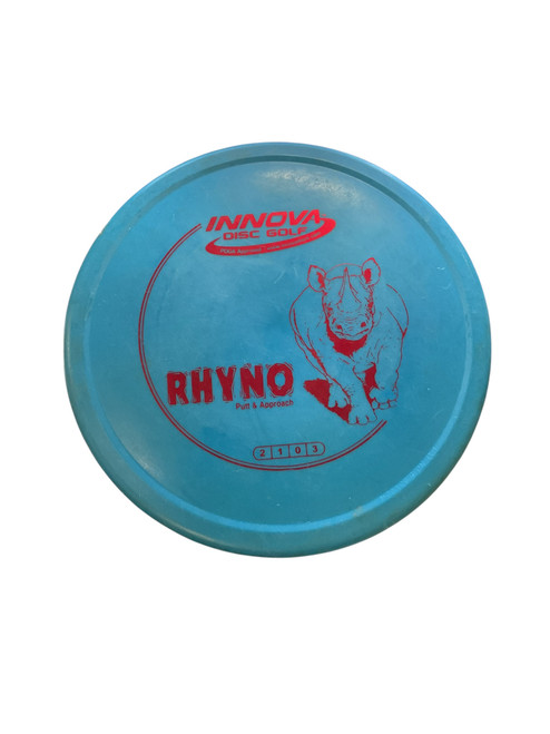 Vist Large View of Product Image Which is Used Innova DX RHYNO Disc Golf Putter Royal Blue