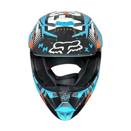Vist Large View of Product Image Which is Used Fox V1 Junior Motocross Helmet Royal Blue Medium